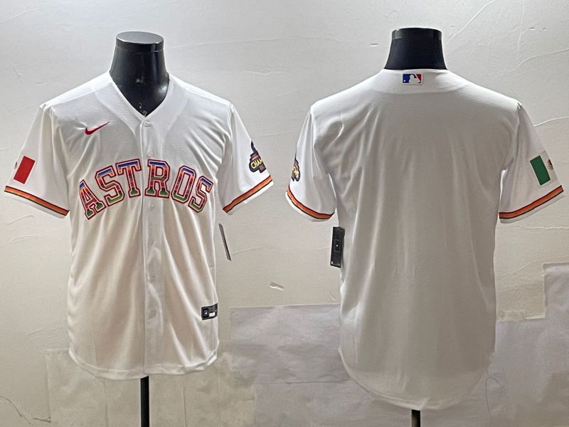 Men Houston Astros Blank White Mexico Game 2025 Nike MLB Jersey style 1->houston astros->MLB Jersey